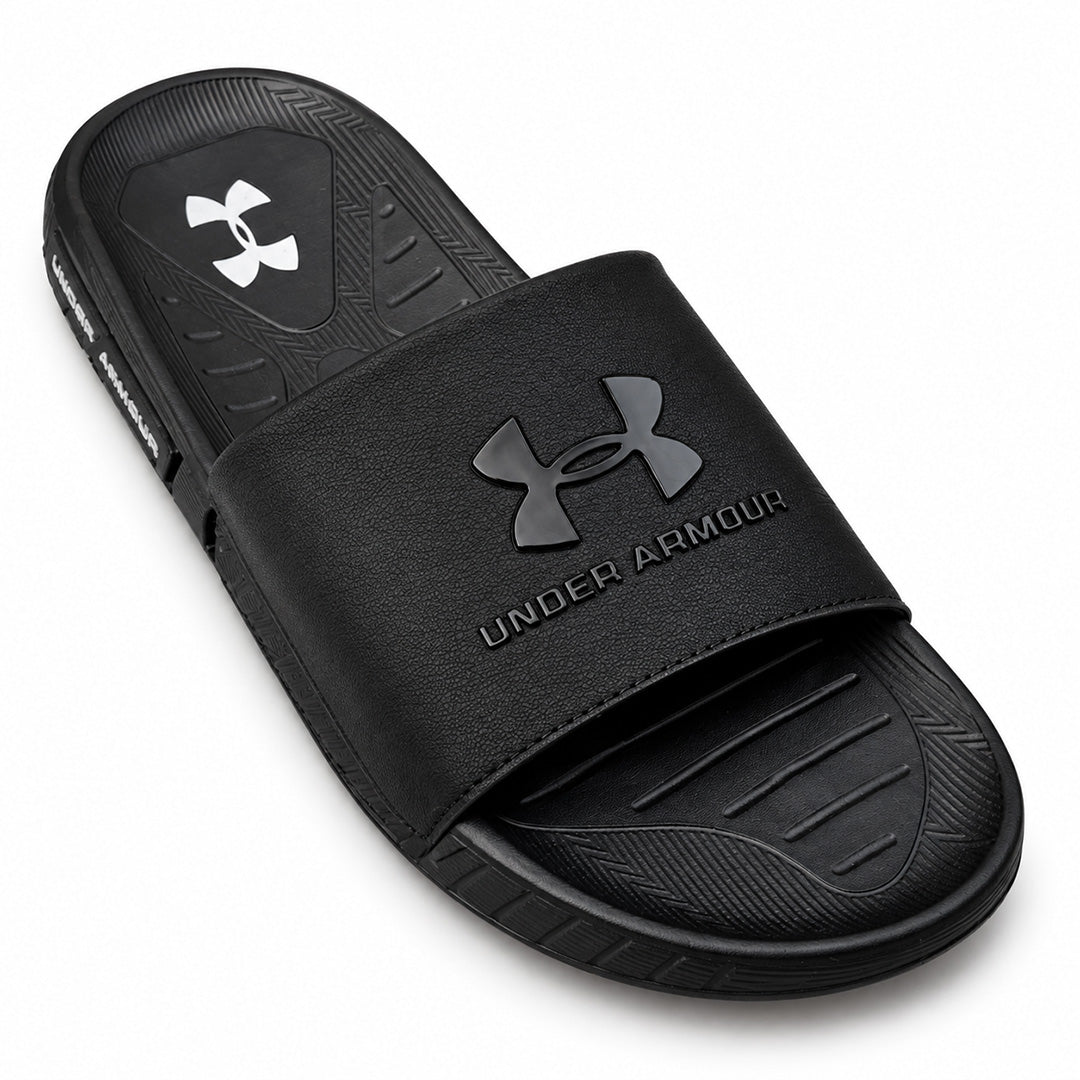 Premium Black Comfort Slides for Men | Soft Sole Anti-Slip Slippers | Free Delivery