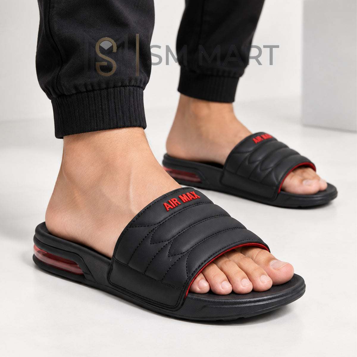 Premium Black Air Max Comfort Slides for Men